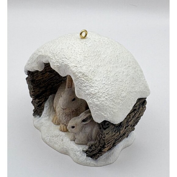 Hallmark Keepsake Snowshoe Rabbits in Winter Christmas Ornament Mark Newman 1997 - Picture 6 of 8